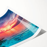 Extra large wall art featuring line art flowers in muted green and pink tones on a rolled print.