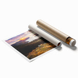 Extra large rolled print of Canterbury, New Zealand scenery with vibrant floral elements, ideal for classy bathroom wall art.