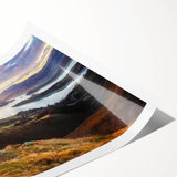 Extra large wall art featuring line art flowers in soft pastel shades on a rolled print.