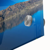 Large abstract wall art depicting Otago, New Zealand scenery on acrylic glass, in mid-century modernist style.