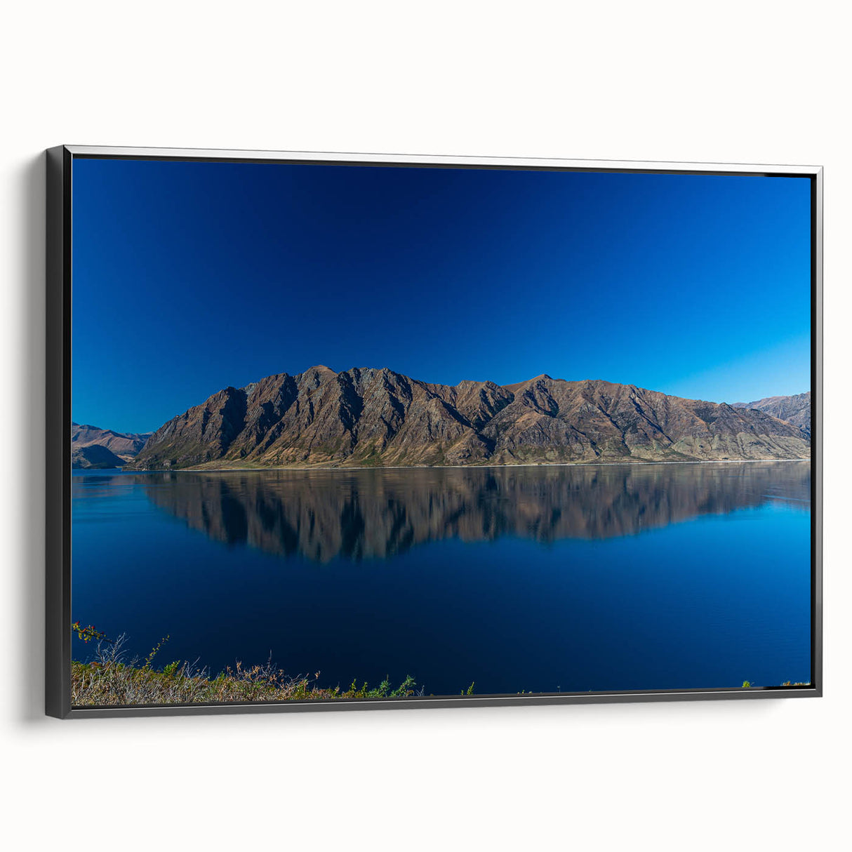 Black and white landscape art painting of Otago, New Zealand, on a framed canvas, ideal for bedroom wall decor.