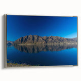 Framed canvas of a vintage-style landscape painting featuring Otago, New Zealand in colorful hues.