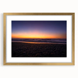 Extra large textured abstract art print depicting New Zealand's West Coast in muted earth tones, framed in gold.