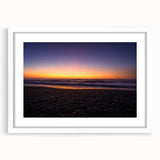 Abstract art print depicting the rugged New Zealand West Coast in muted earth tones on a framed white mat.