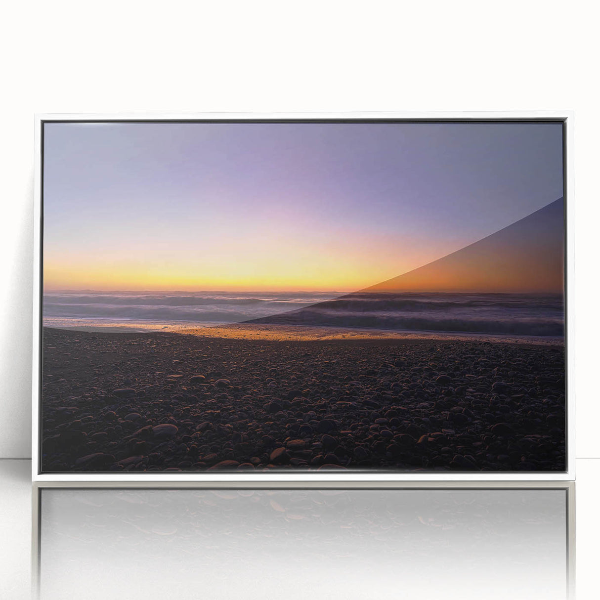 Acrylic print of a New Zealand west coast scenery in art deco style, ideal for modern nursery wall art.