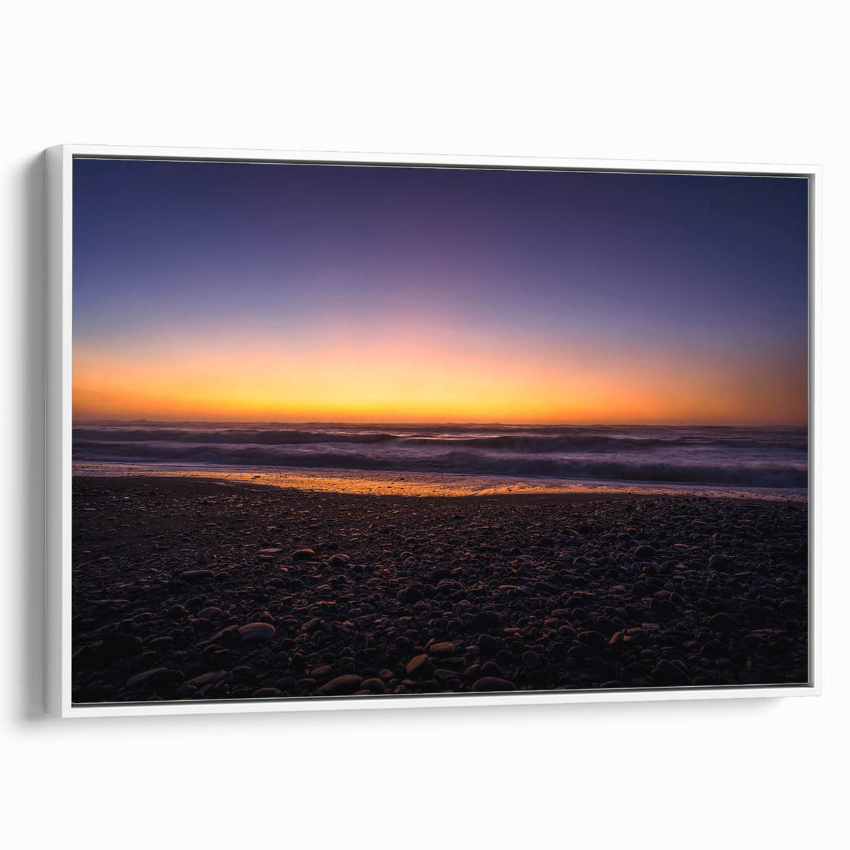 Vintage poster art featuring a New Zealand West Coast scenery in vibrant colors on a framed canvas.