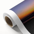 Art deco poster of New Zealand's west coast in pastel shades on rolled canvas, ideal for nursery wall art.