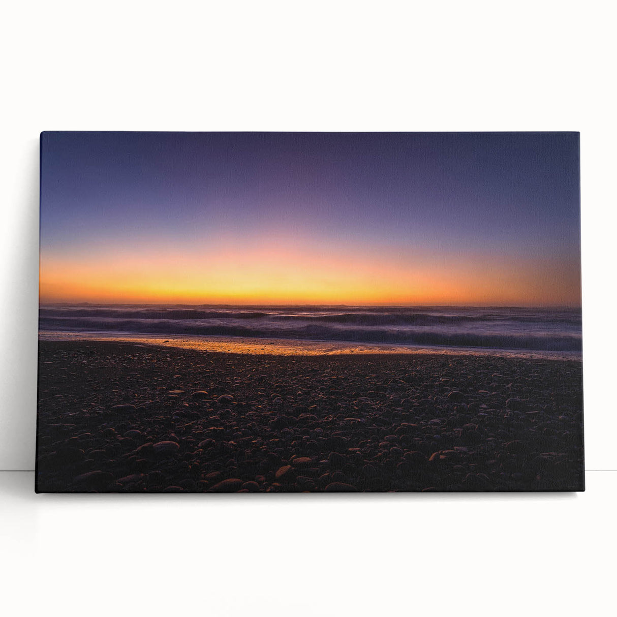 Black and white photograph of New Zealand's West Coast on large stretched canvas.