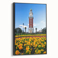 Black and white framed canvas depicting a vintage-style Buenos Aires landscape, ideal for bedroom wall art.
