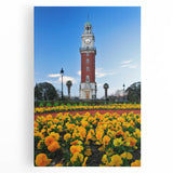 Black and white photo of Buenos Aires cityscape on large stretched canvas, suitable for kitchen wall art.
