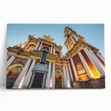 Black and white photo of Argentine landscape on stretched canvas, ideal for kitchen wall art.