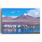 Black and white stretched canvas of a Bolivian landscape, ideal for kitchen wall art.