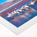 Art deco poster featuring a Bolivian landscape with muted earth tones on rolled canvas, suitable for dining room wall art.