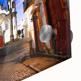 Large abstract wall art depicting a vibrant Brazilian scenery on acrylic glass, suitable for dining room ambiance.