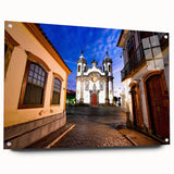 Large abstract wall art depicting a vibrant Brazilian landscape on acrylic glass, suitable for bedroom or dining room decor.