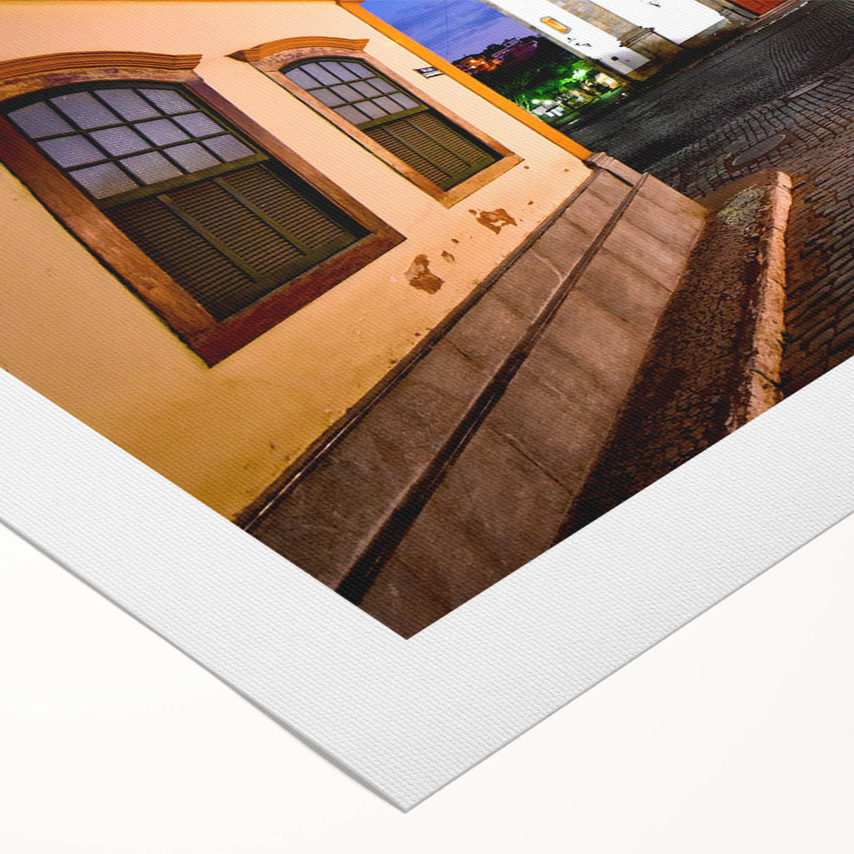 Art deco poster of a vibrant Brazilian landscape on a rolled canvas, ideal for dining room wall art.