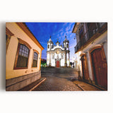 Black and white panoramic print of a Brazilian landscape on stretched canvas, ideal for kitchen wall art.