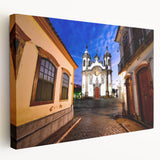 Vibrant depiction of a Brazilian landscape on stretched canvas, ideal for kitchen wall art.
