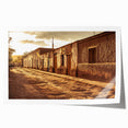 Rolled print of Santiago, Chile scenery in muted earth tones, ideal for art wall dining room.