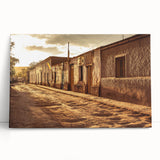 Black and white photograph of Santiago skyline on stretched canvas, suitable as kitchen wall art or bedroom decor.