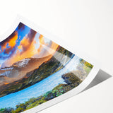 Extra large rolled print featuring line art flowers and subtle earth tones, ideal for large living room wall art.