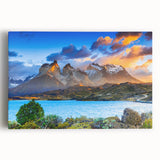 Large black and white canvas print of a Chilean landscape, ideal for kitchen wall art.