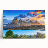 Black and white photo of Chilean landscape on stretched canvas, ideal for kitchen wall art or bedroom.