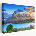 Large canvas print of a Chilean landscape in muted earth tones, ideal for kitchen wall decor.