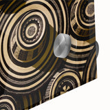 Large abstract wall art depicting a Colombian landscape in muted earth tones on acrylic glass.