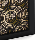 Extra large framed canvas depicting a textured scene of a South American landscape in black with vibrant, colorful accents.