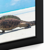 Extra large framed canvas of a textured, colorful abstract design with black accents, ideal for living room decor.