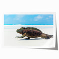 Extra large rolled print of Galapagos scenery, featuring vibrant green and blue tones, ideal for dining room wall art.