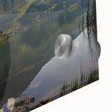 Large abstract wall art depicting a South American scenery in vibrant colors on acrylic glass.