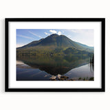 Extra large abstract art print of a colorful, textured South American scenery, framed in black, ideal for living room decor.