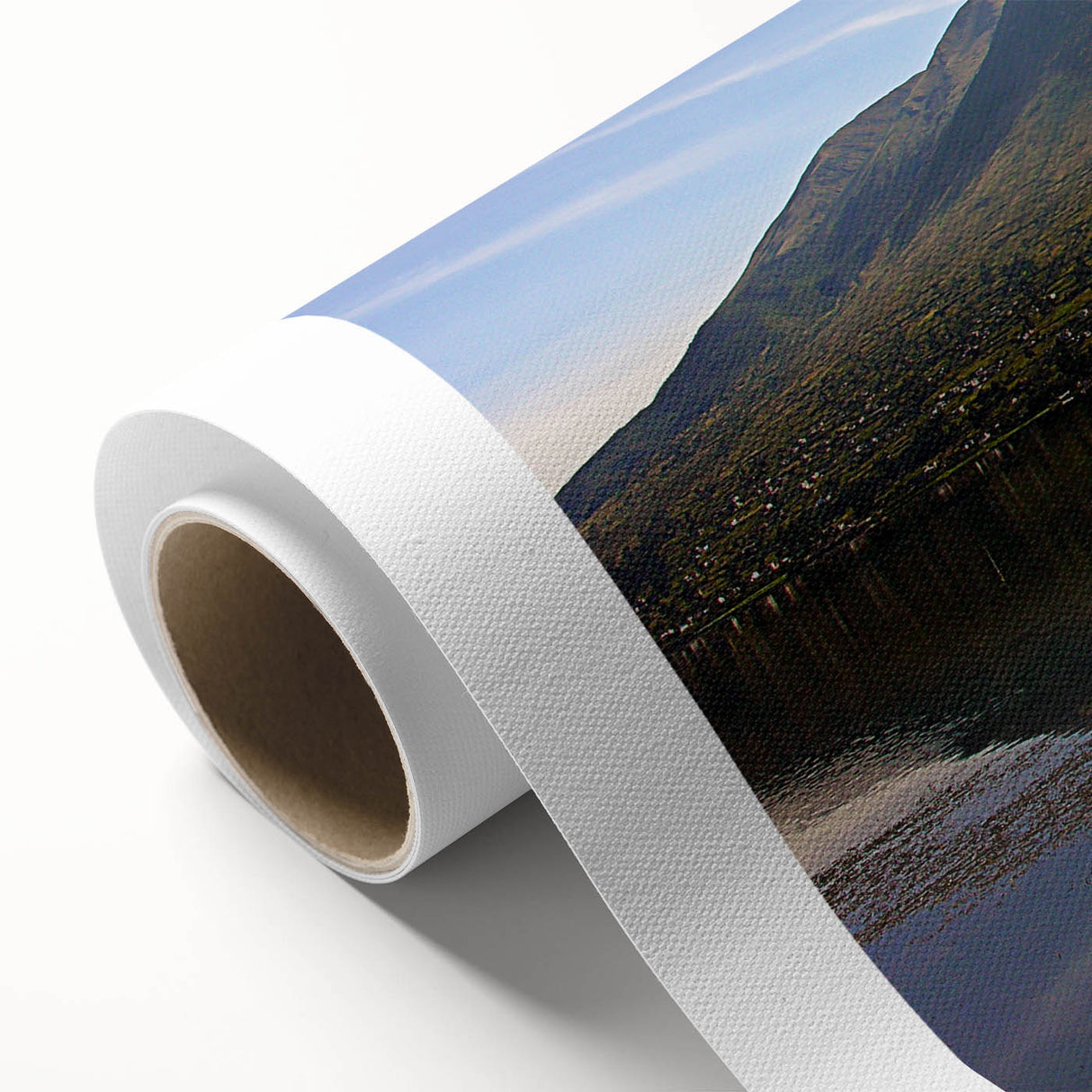 Art deco poster of Ecuador scenery in pastel shades on rolled canvas, suitable for nursery wall art.