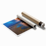 Extra large rolled print depicting a serene Peruvian landscape with lush greenery and distant mountains.