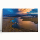 Black and white panoramic photograph of Machu Picchu on stretched canvas, ideal for kitchen wall art or bedroom ambiance.