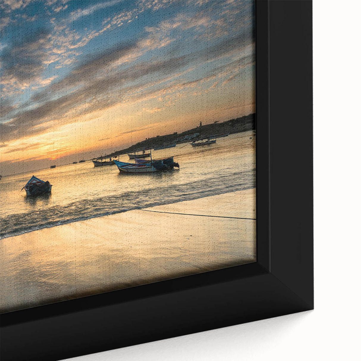 Extra large framed canvas featuring a textured, colorful depiction of a Venezuelan landscape, ideal for living room decor.
