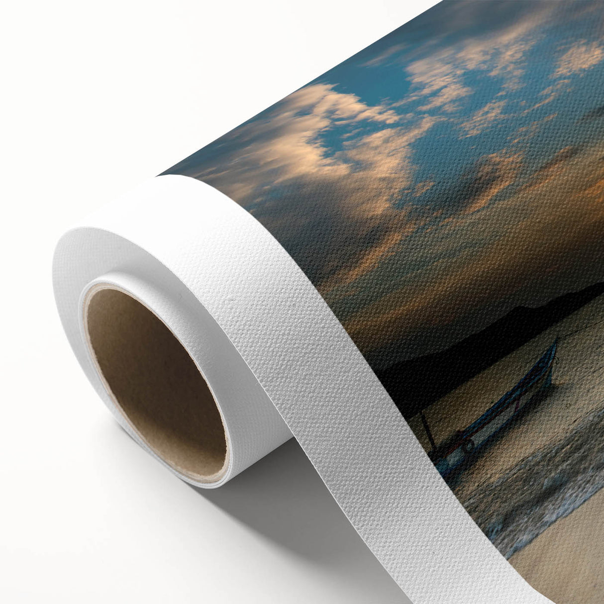 Art Deco poster of a serene Venezuelan landscape in pastel shades, printed on rolled canvas, ideal for nursery wall art.