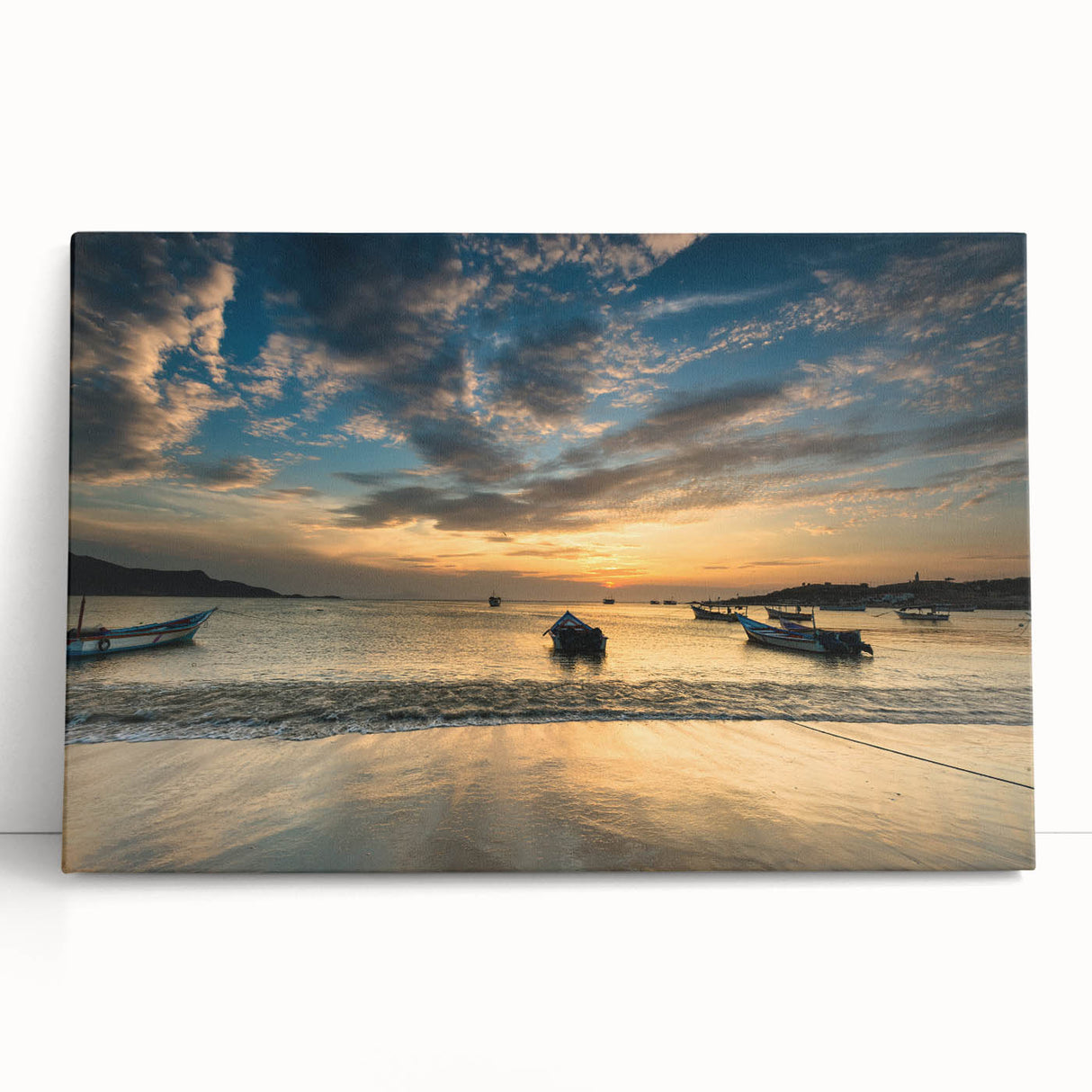 Black and white stretched canvas of a Venezuelan landscape, ideal for kitchen wall art or bedroom ambiance.