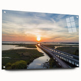 Large abstract wall art depicting an Alabama landscape in muted earth tones on acrylic glass.