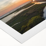 Art deco poster of Alabama scenery in muted earth tones on rolled canvas, suitable for dining room decor.