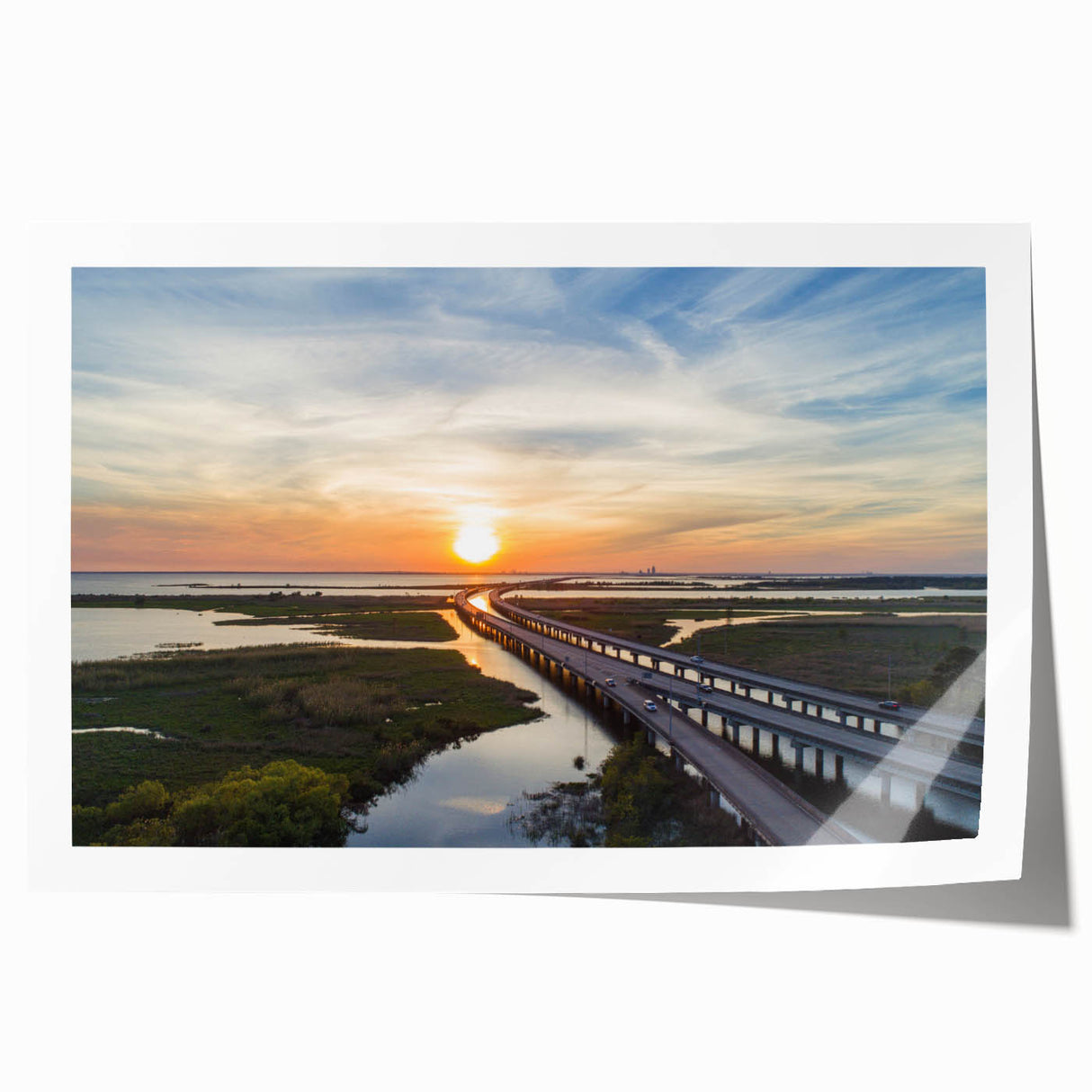 Rolled print of Alabama scenery with vibrant floral designs, ideal for art wall dining room decor.