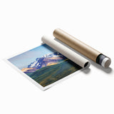 Extra large rolled print of Alaskan scenery with muted earth tones, ideal for classy bathroom or large living room wall art.