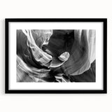 Extra large framed wall art depicting a colorful abstract interpretation of Antelope Canyon in Arizona.