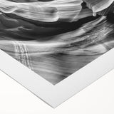 Art deco poster of Antelope Canyon in Arizona, showcasing earthy red and orange tones on rolled canvas.