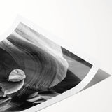 Extra large rolled print depicting a line art of flowers in black and white, ideal for large living room wall art.