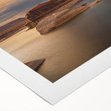 Art deco poster of Lake Powell with muted earth tones on rolled canvas, suitable for dining room wall art.