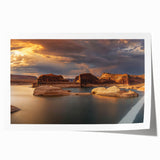 Rolled print of Lake Powell, Arizona, featuring serene blue and earth tones, ideal for art wall dining room.