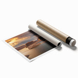 Extra large rolled print of Lake Powell, Arizona, featuring serene blue and beige tones, ideal for classy bathroom wall art.